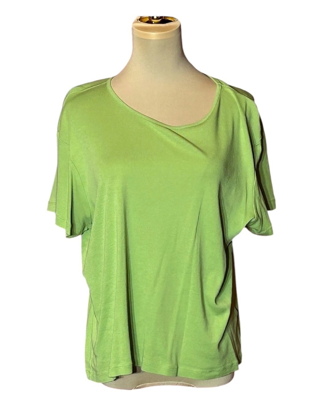 Sigrid Olsen Essential Tee Cotton Short Sleeve Tee Green Large